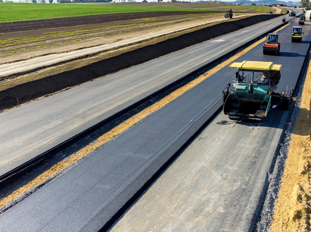 asphalt installation on rural highway