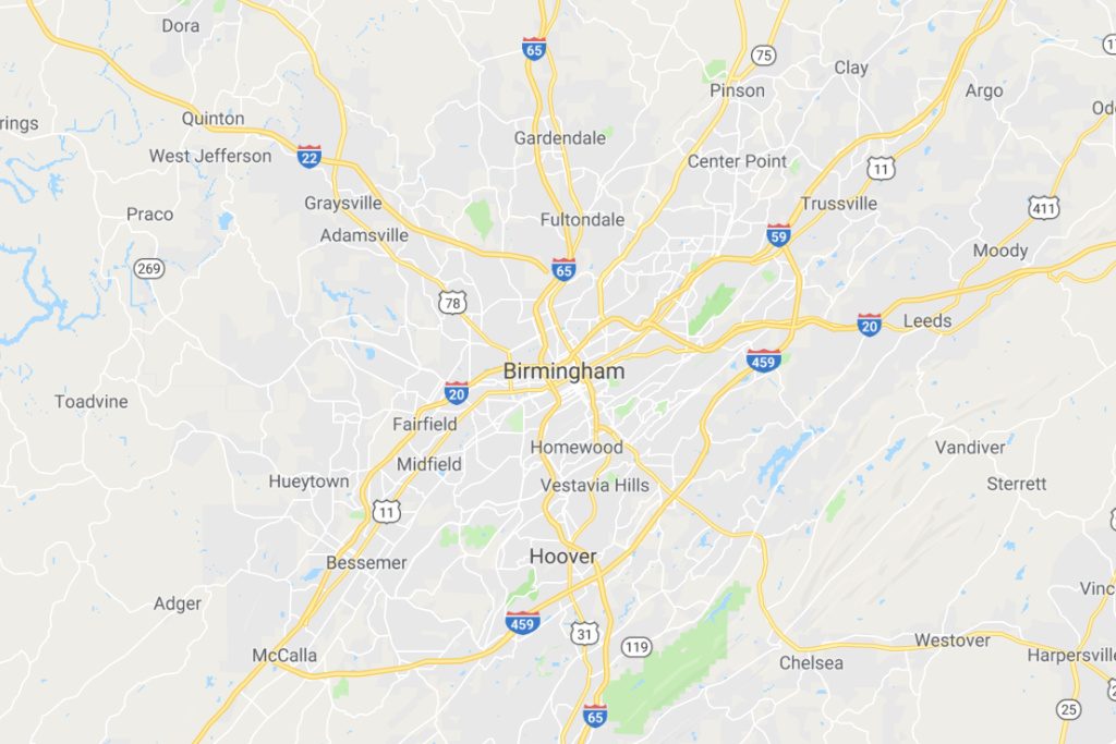 Birmingham Alabama Service Area Map
