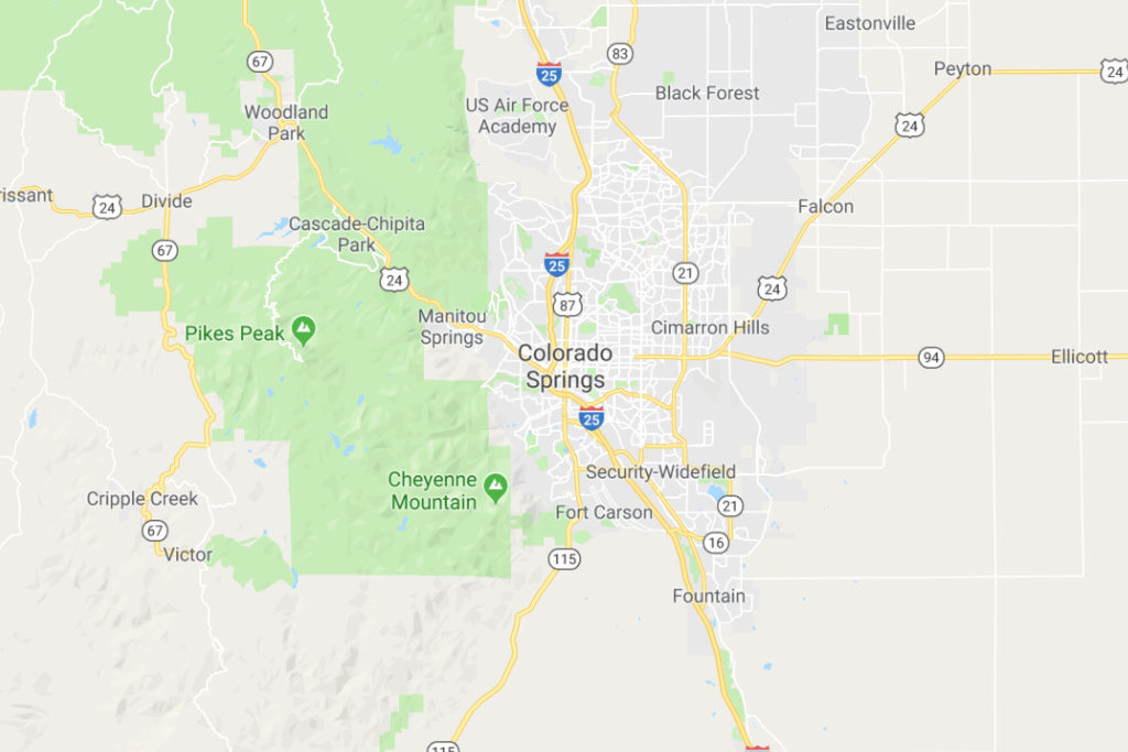 Colorado Springs Colorado Service Area Map