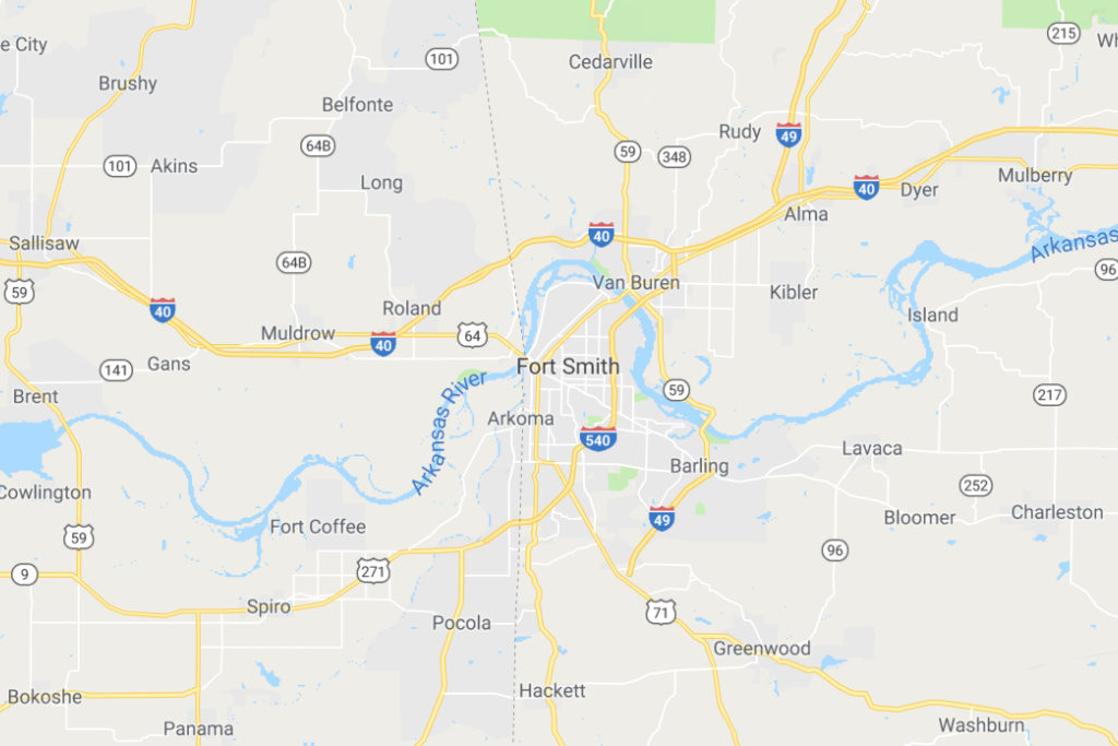 Fort Smith Arkansas Service Area Map
