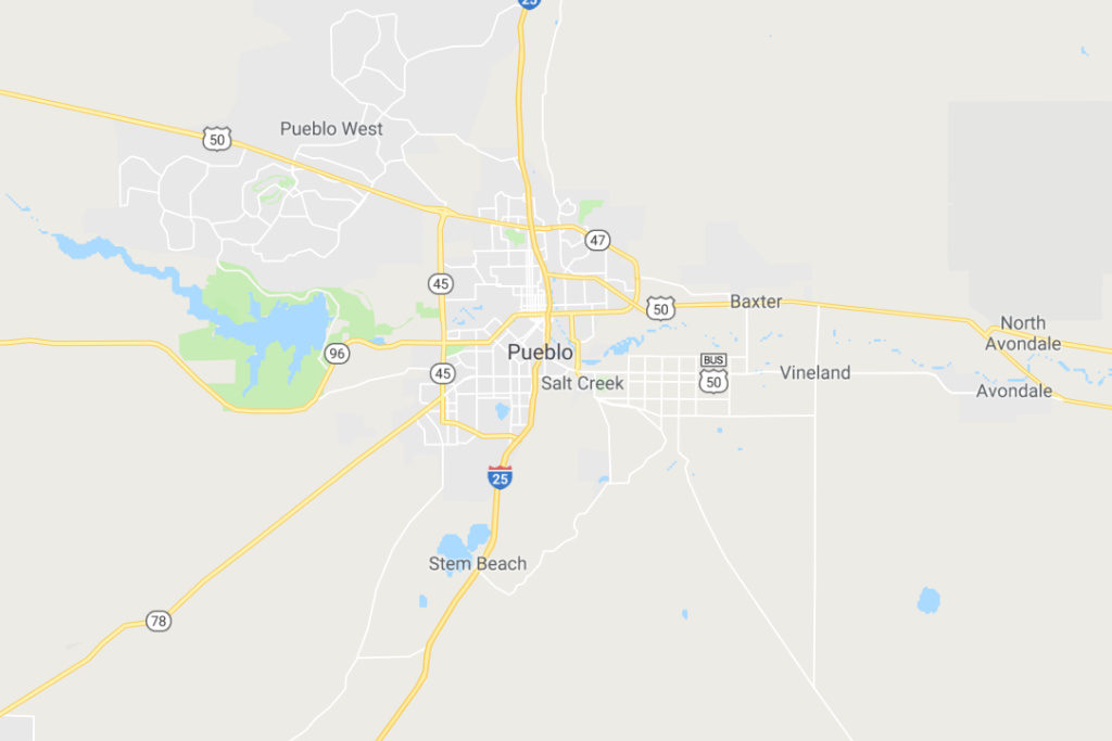 Pueblo Colorado Service Area Map