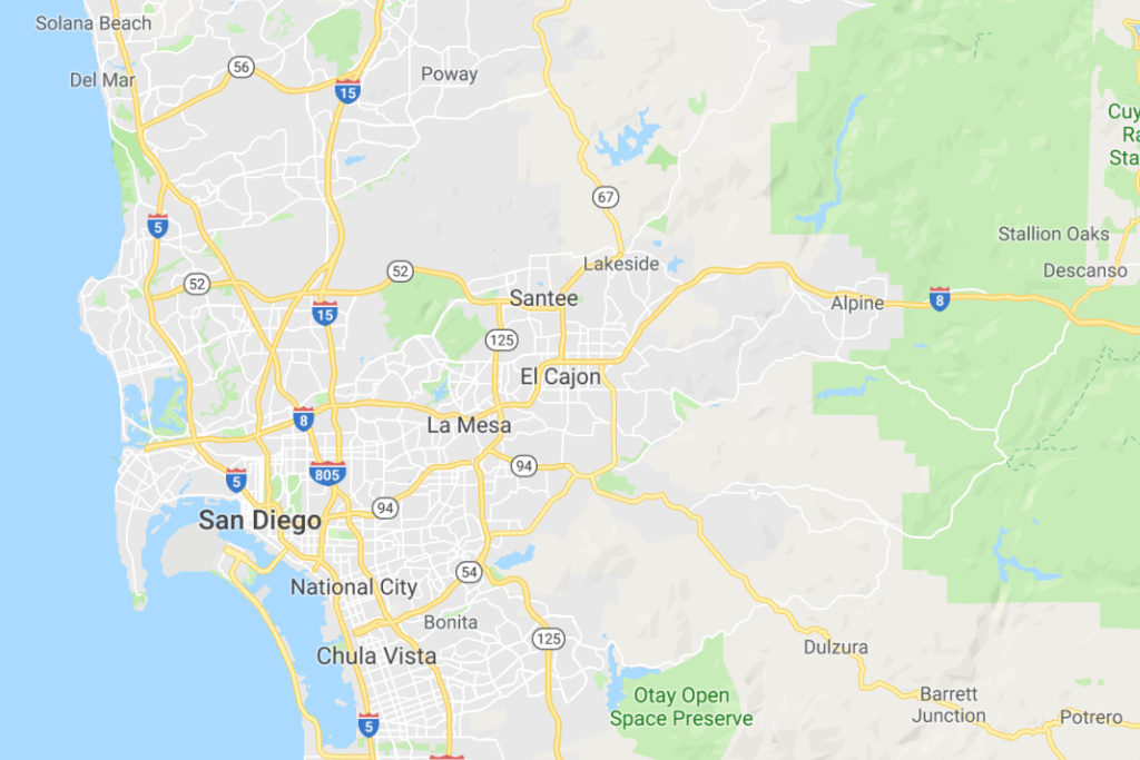 San Diego California Service Area Map