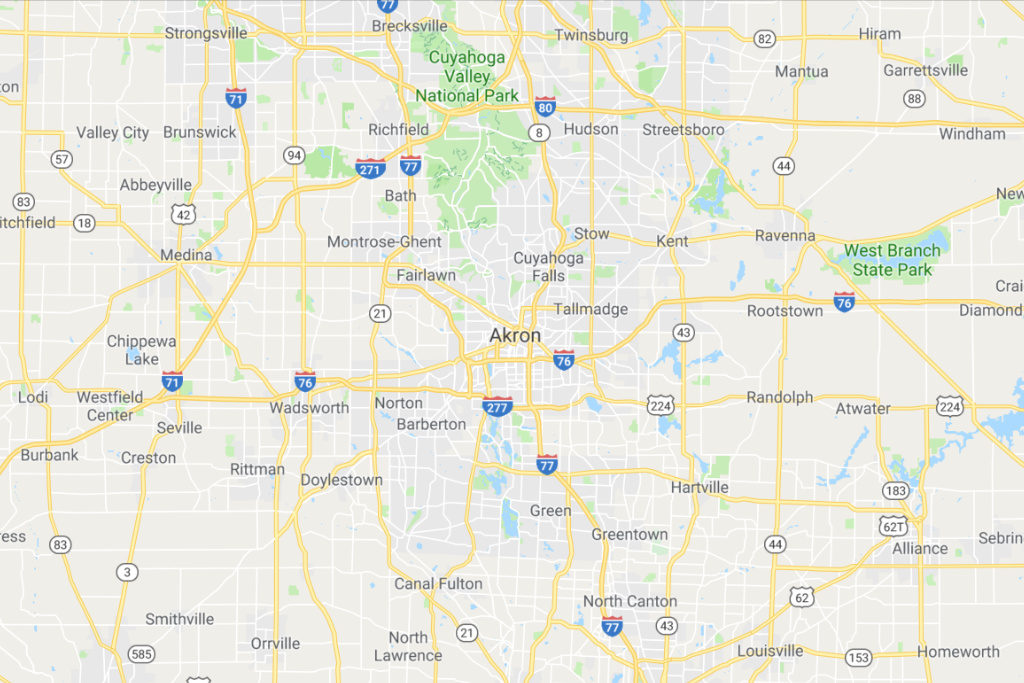 Akron Ohio Service Area Map