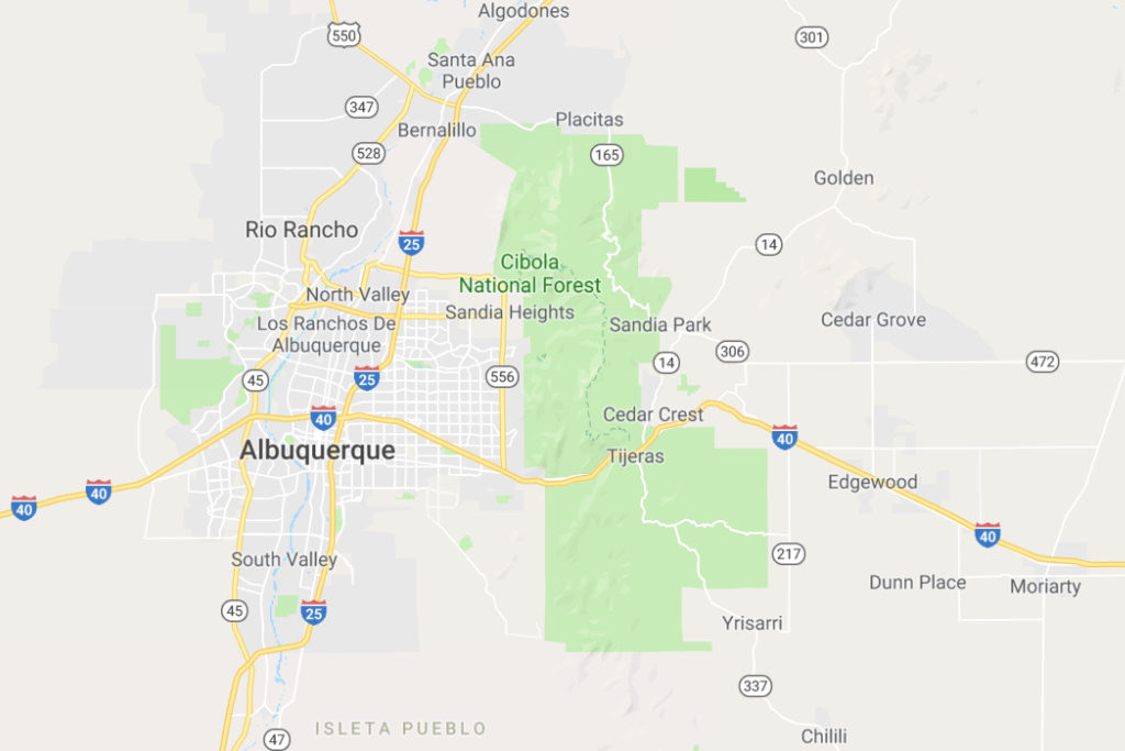 Albuquerque New Mexico Service Area Map