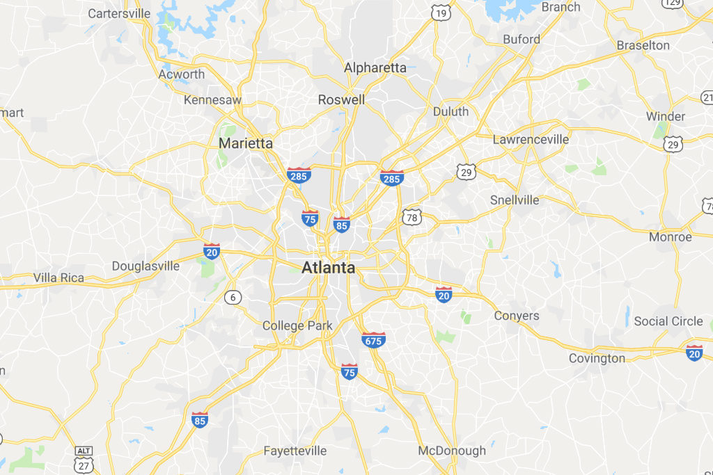 Atlanta Georgia Service Area Map