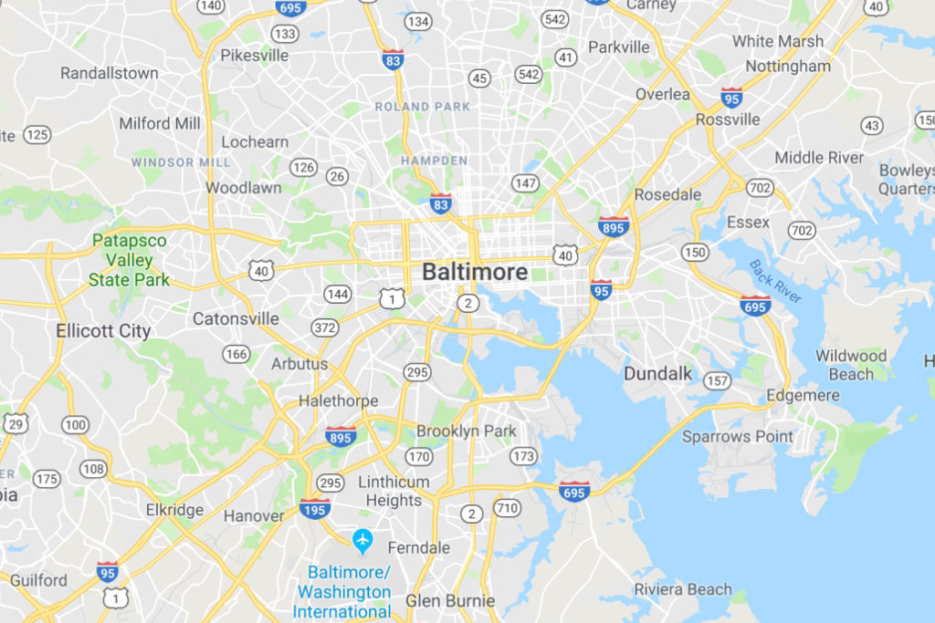 Baltimore Maryland Service Area Map