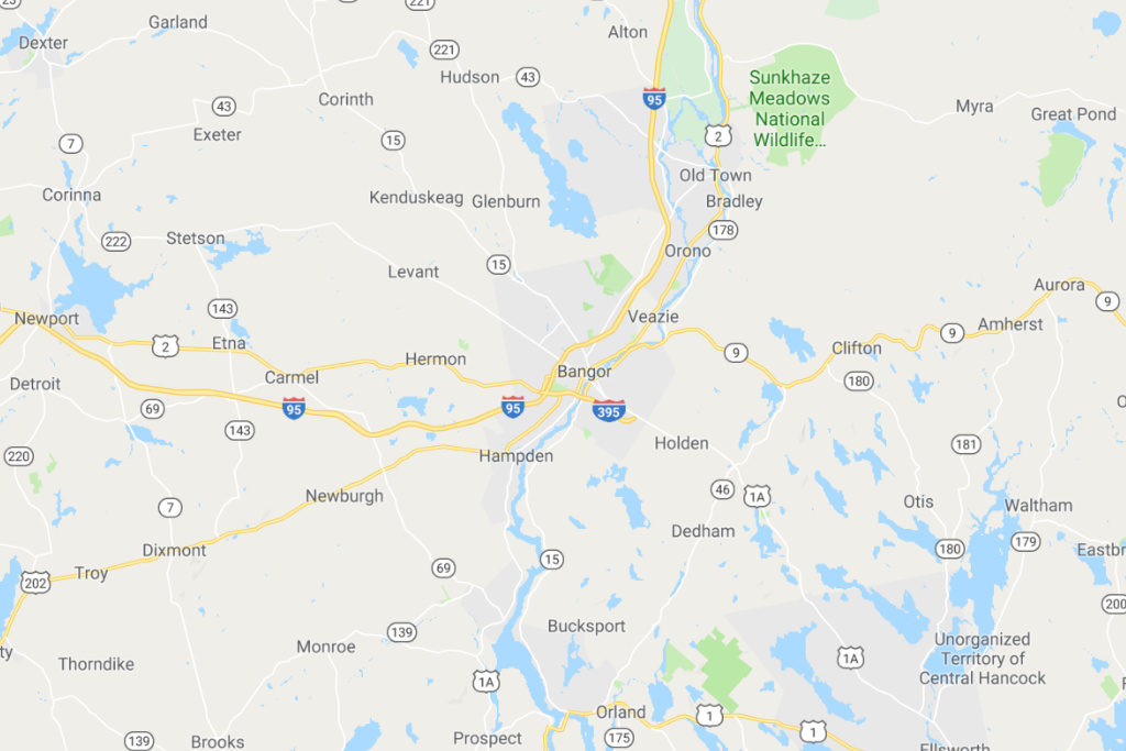 Bangor Maine Service Area Map