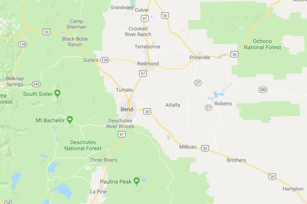 Bend Oregon Service Area Map