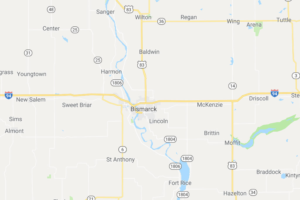 Bismarck North Dakota Service Area Map
