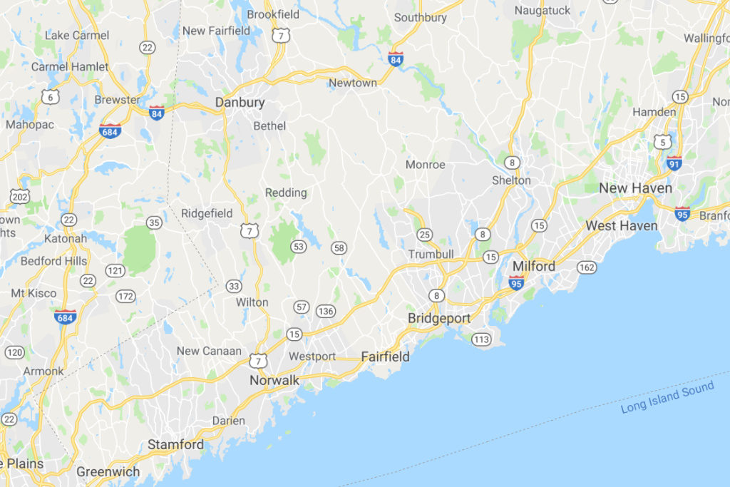 Bridgeport Connecticut Service Area Map