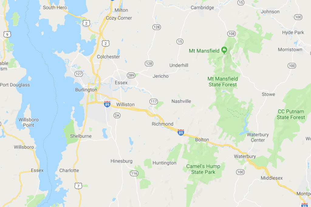 Burlington Vermont Service Area Map