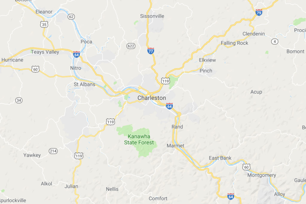 Charleston West Virginia Service Area Map