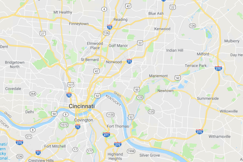 Cincinnati Ohio Service Area Map