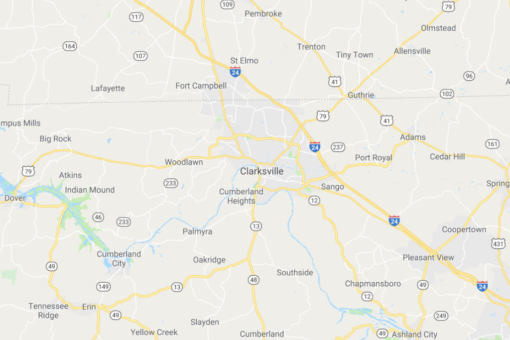 Clarksville Tennessee Service Area Map
