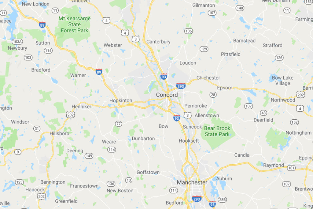 Concord New Hampshire Service Area Map