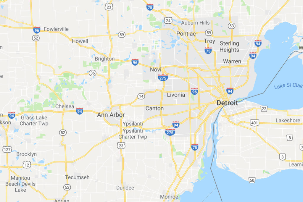 Detroit Michigan Service Area Map