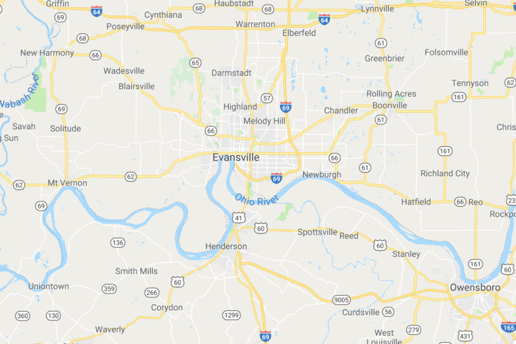 Evansville Indiana Service Area Map