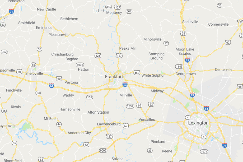 Frankfort Kentucky Service Area Map