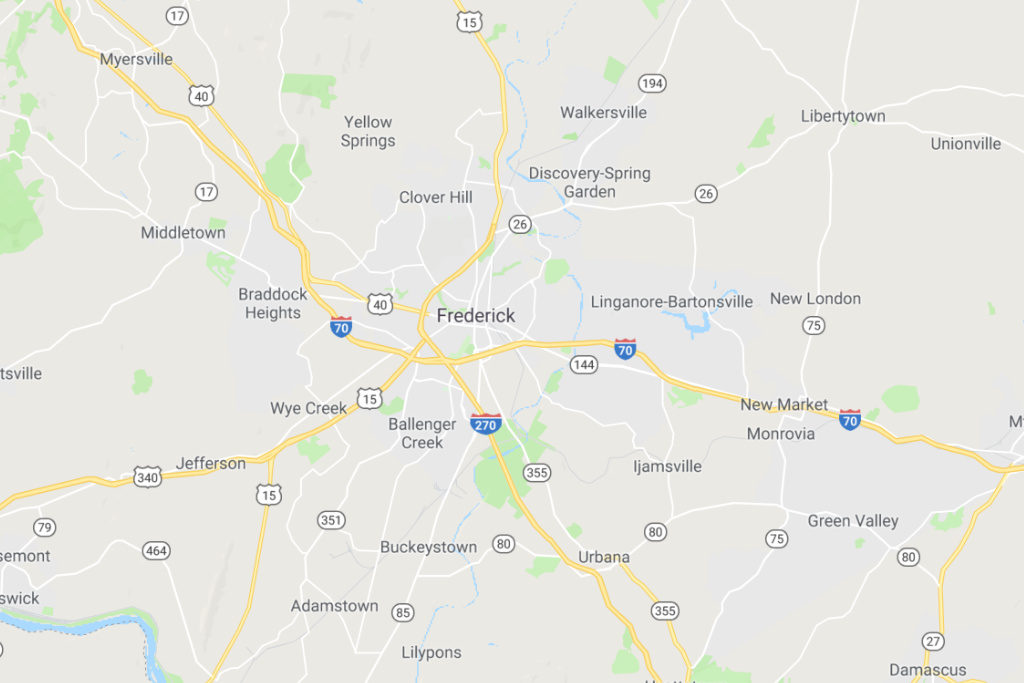 Frederick Maryland Service Area Map