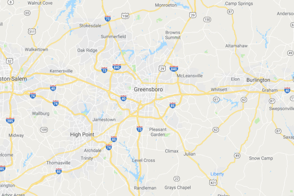 Greensboro North Carolina Service Area Map