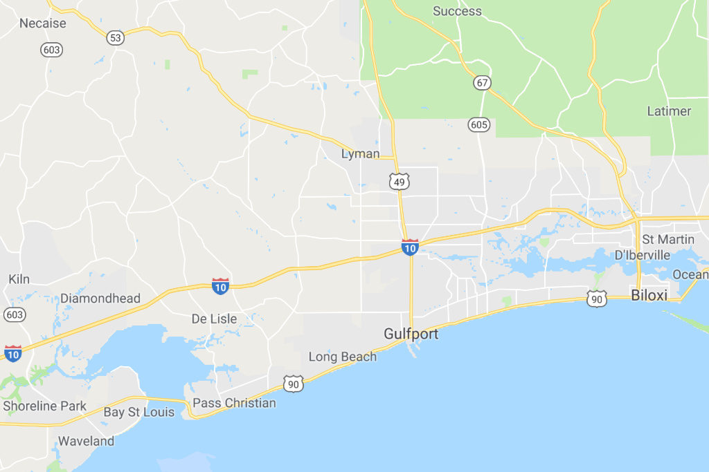 Gulfport Mississippi Service Area Map