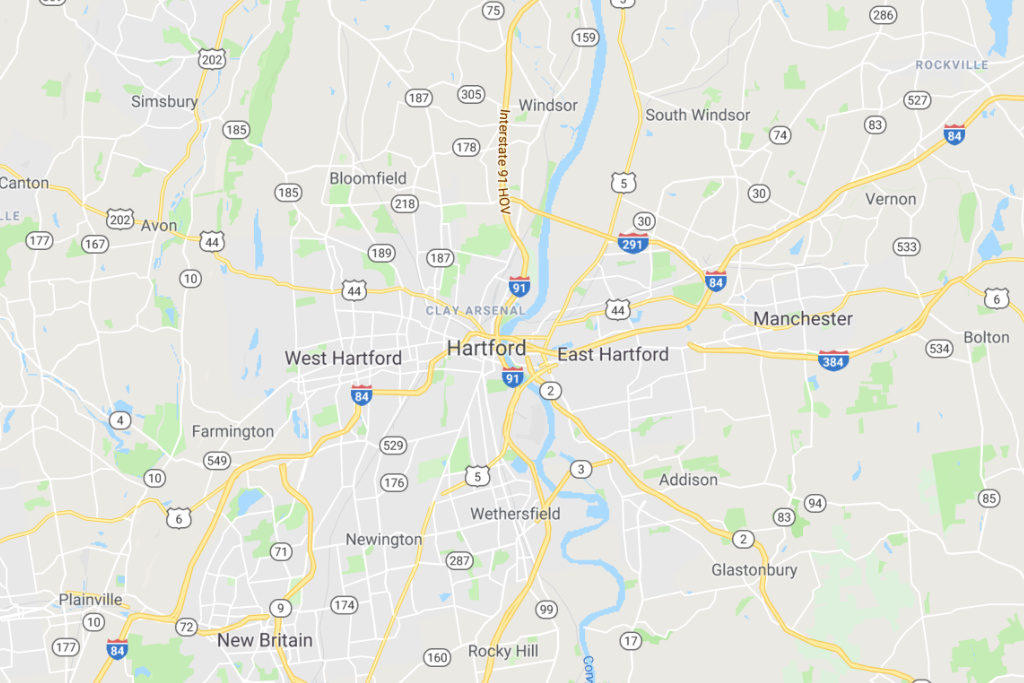Hartford Connecticut Service Area Map