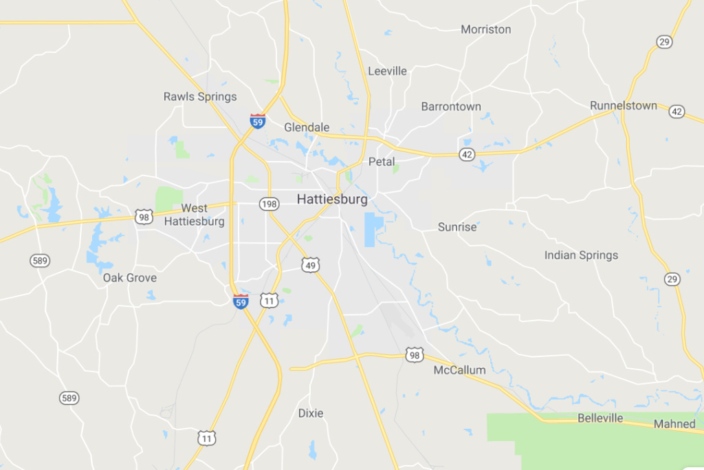Hattiesburg Mississippi Service Area Map 