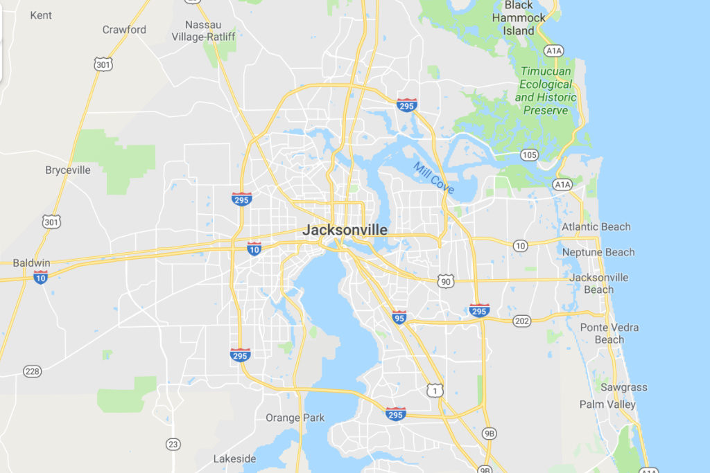 Jacksonville Florida Service Area Map