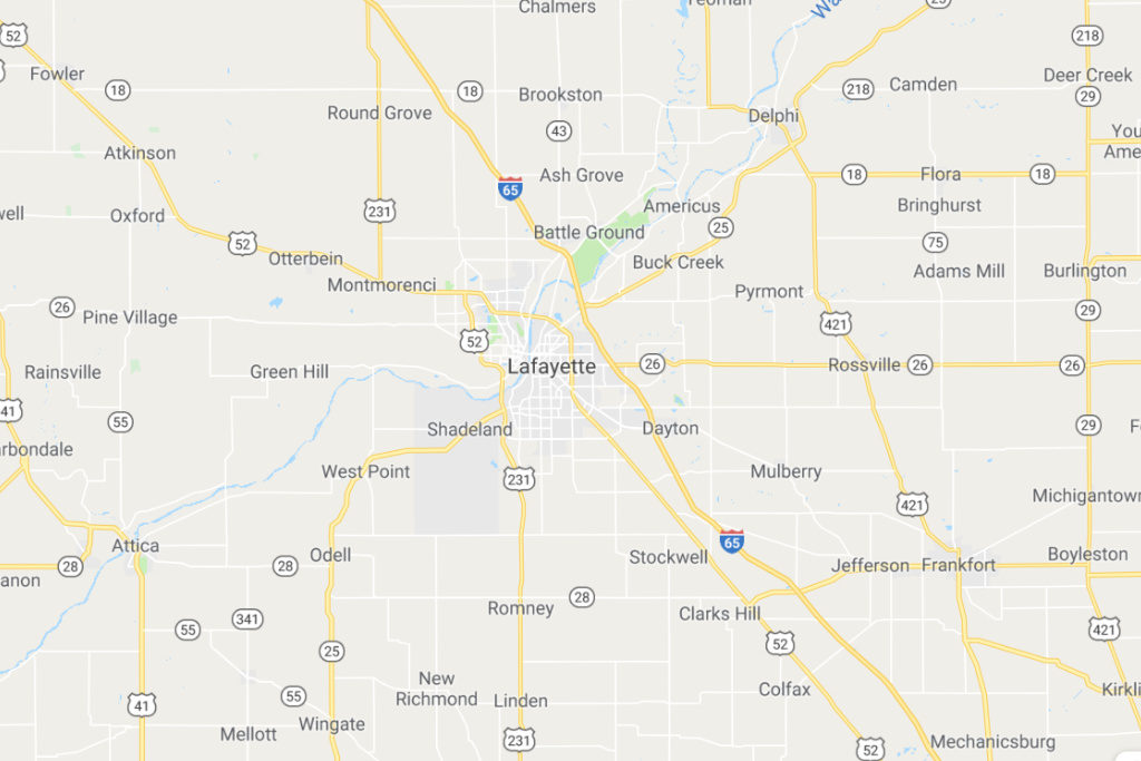 Lafayette Indiana Service Area Map