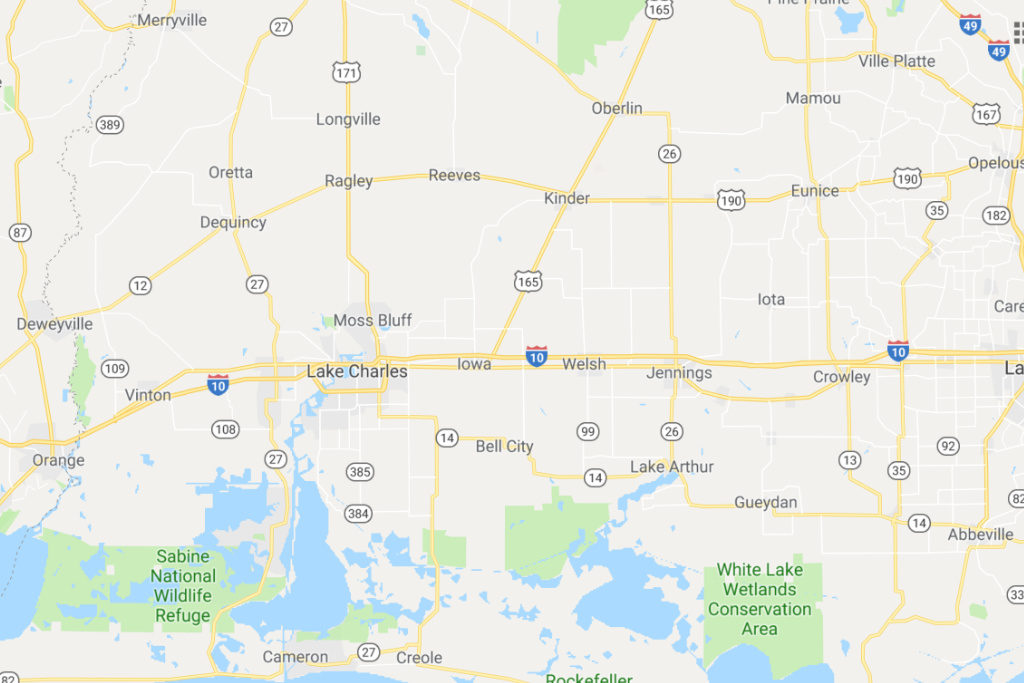 Lake Charles Louisiana Service Area Map