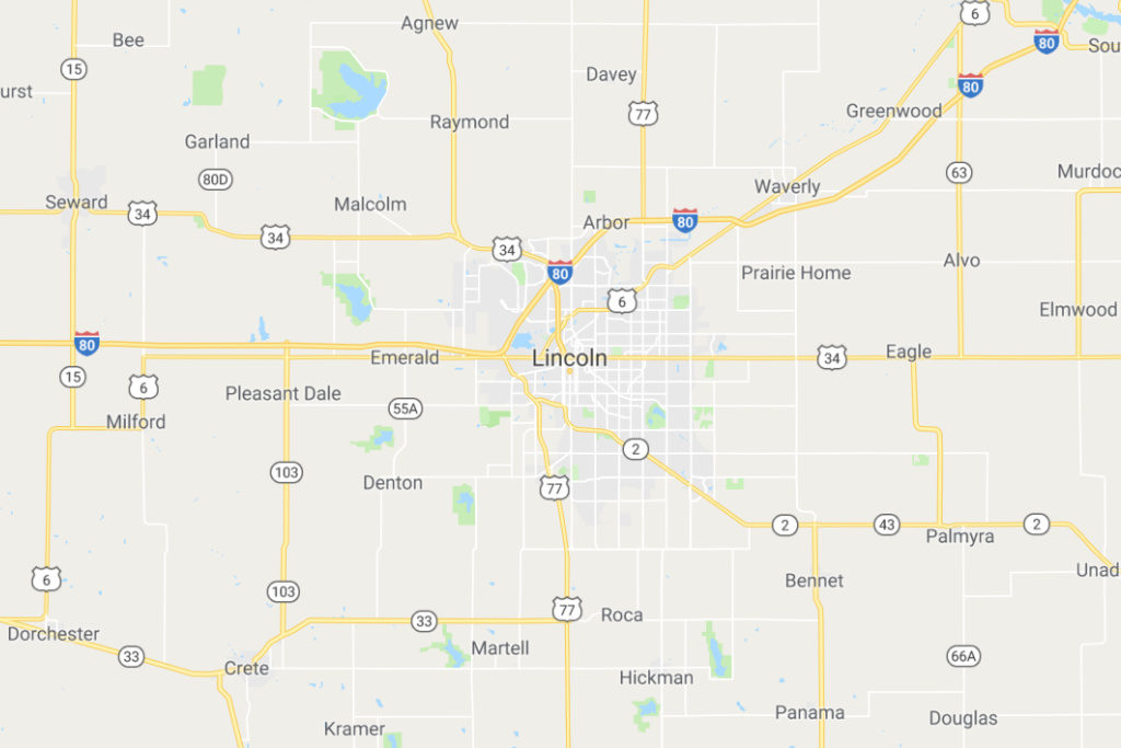 Lincoln Nebraska Service Area Map