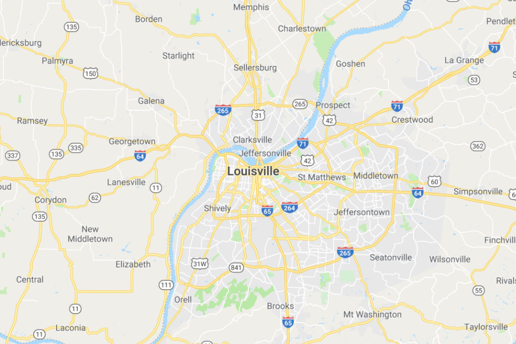 Louisville Kentucky Service Area Map