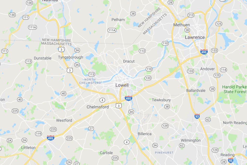 Lowell Massachusetts Service Area Map