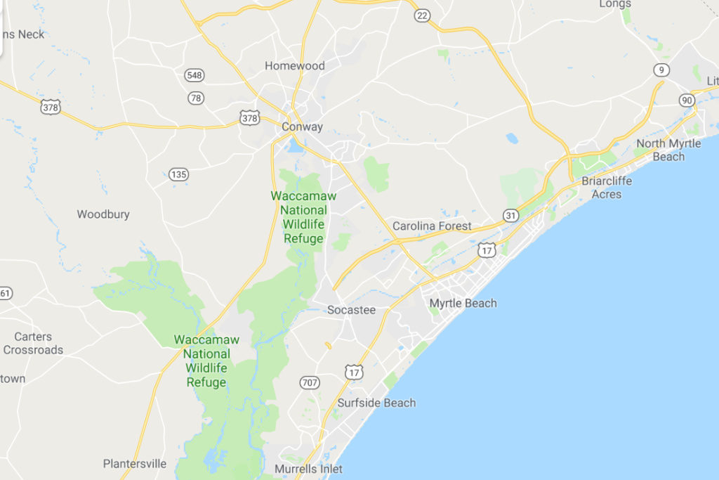 Myrtle Beach South Carolina Service Area Map