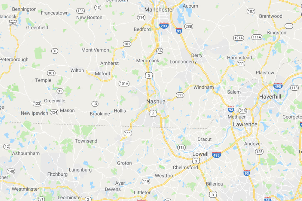 Nashua New Hampshire Service Area Map