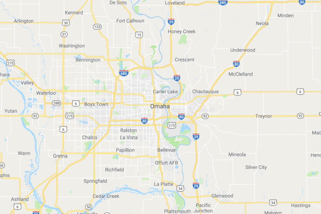 Omaha Nebraska Service Area Map