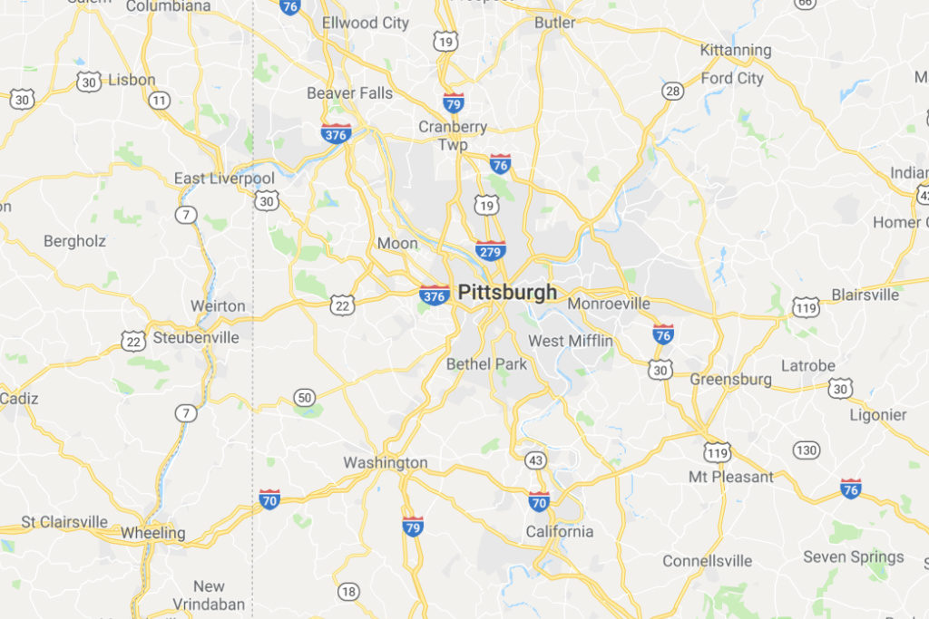 Pittsburgh Pennsylvania Service Area Map