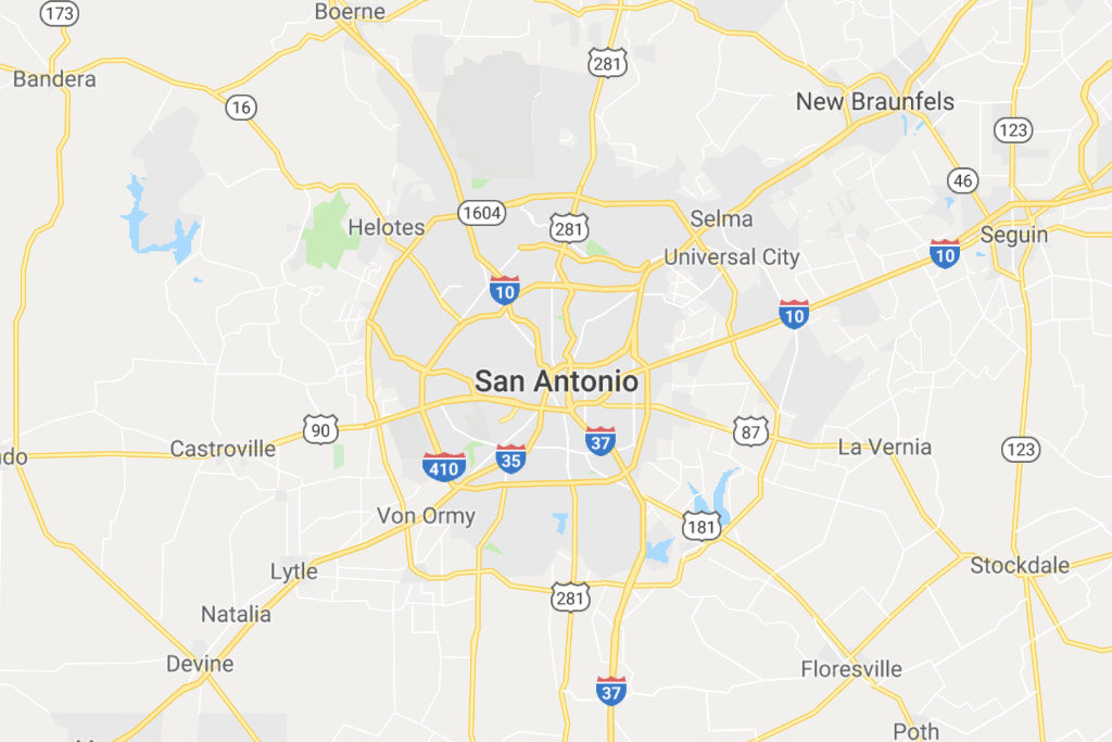 San Antonio Texas Service Area Map