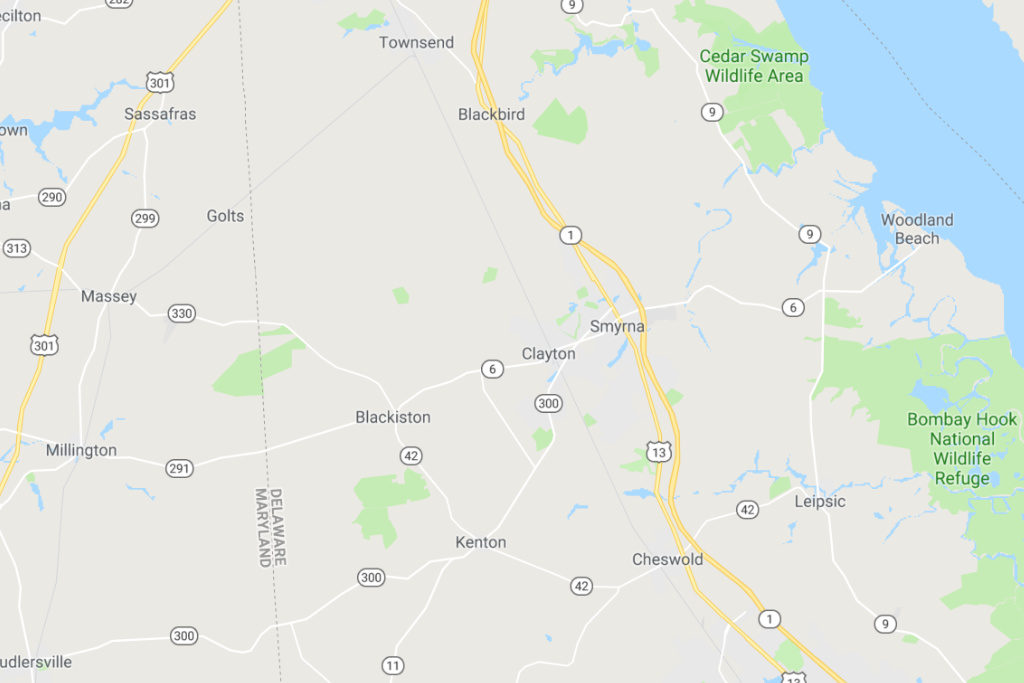 Smyrna Delaware Service Area Map