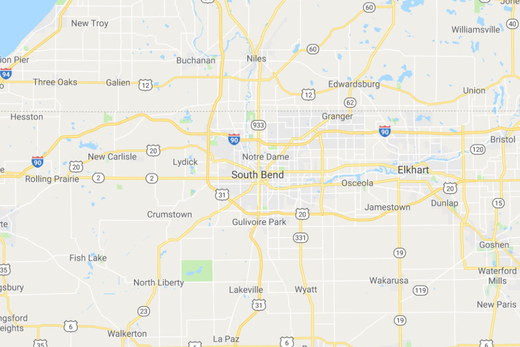 South Bend Indiana Service Area Map