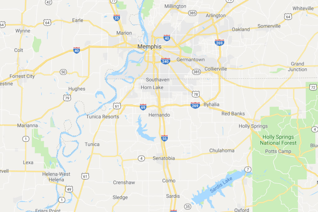 Southaven Mississippi Service Area Map