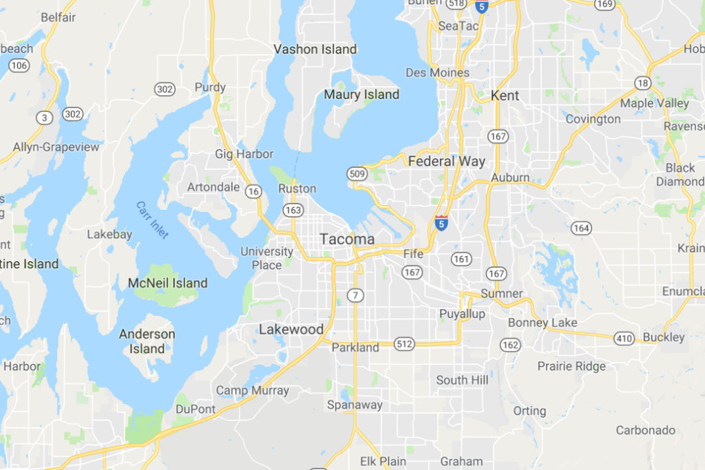 Tacoma Washington Service Area Map
