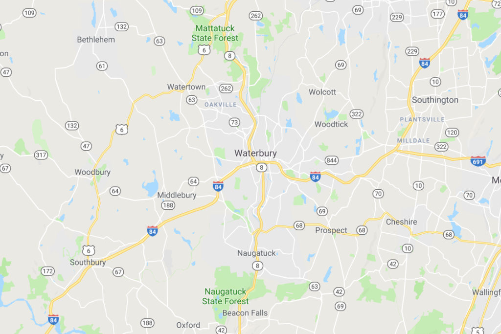 Waterbury Connecticut Service Area Map