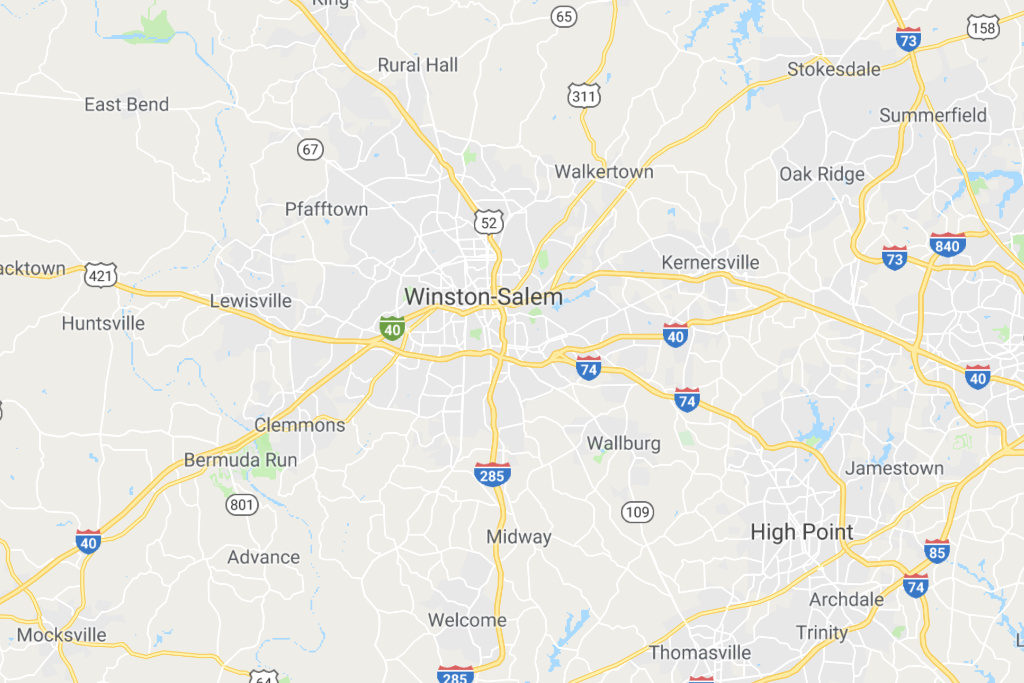 Winston Salem North Carolina Service Area Map